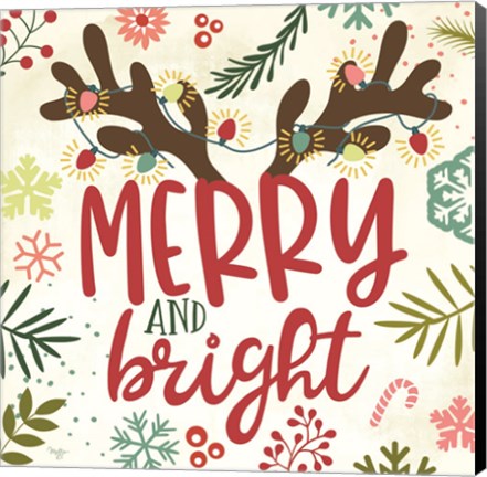Framed Merry &amp; Bright Print