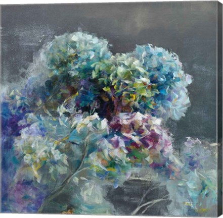 Framed Abstract Hydrangea Dark Print