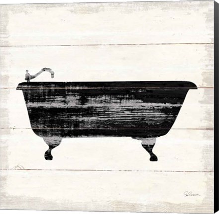 Framed Shiplap Bath I Print