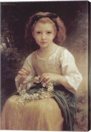 Framed Child Braiding a Crown Print