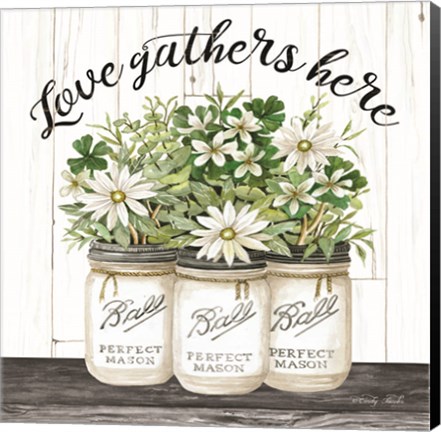 Framed White Jars - Love Gathers Here Print