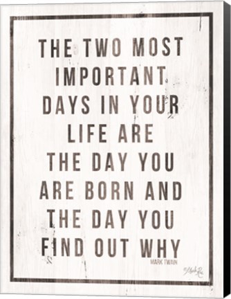 Framed Two Most Important Days Print