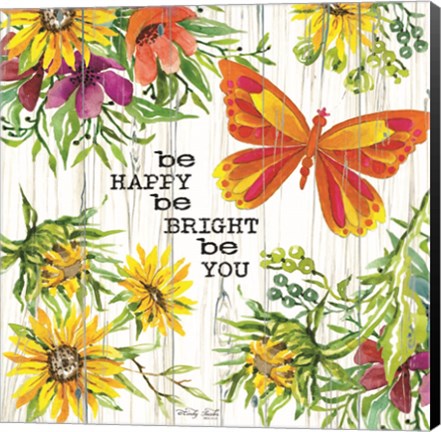 Framed Be Happy Print