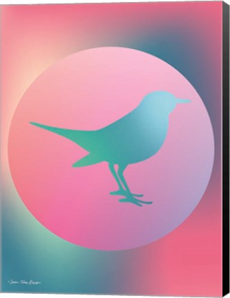 Framed Gradient Bird Print