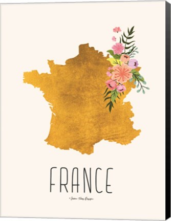 Framed Gold France Print