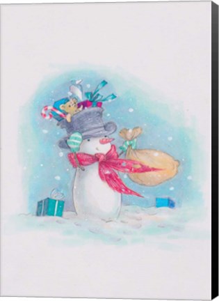 Framed Santa Snowman Print