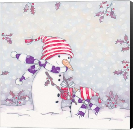 Framed Snowman and Gifts Print