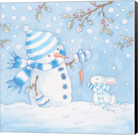 Framed Snowman Carrot Print