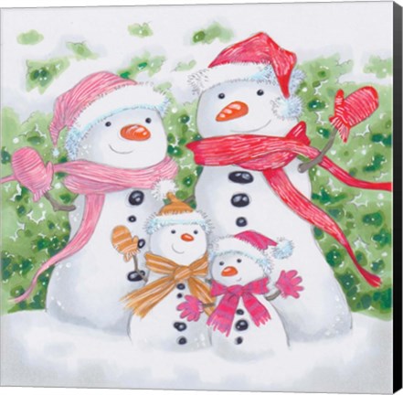 Framed Snow Family V Print