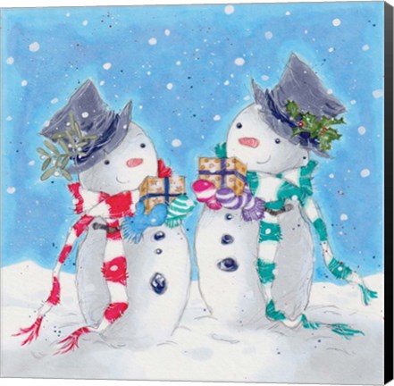 Framed Snowmen Print