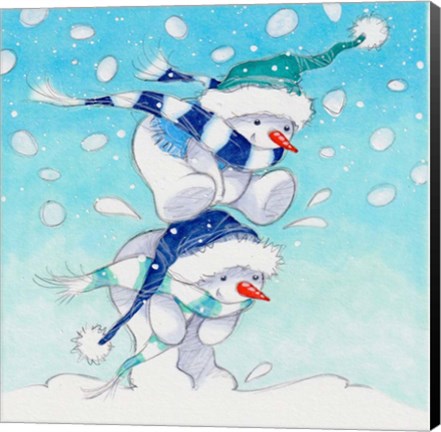 Framed Leap Frog Snowman Print