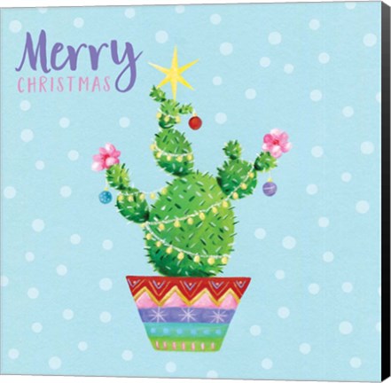 Framed Christmas Cactus Star Print