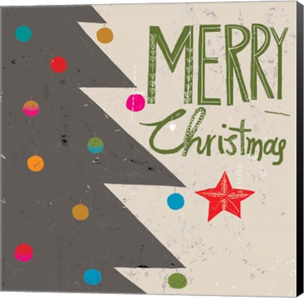 Framed Merry Christmas Tree Print