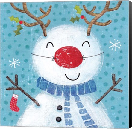 Framed Christmas Snowdeer Print