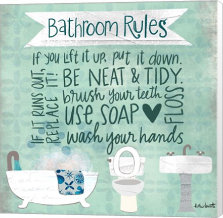 Framed Bathroom Rules Print