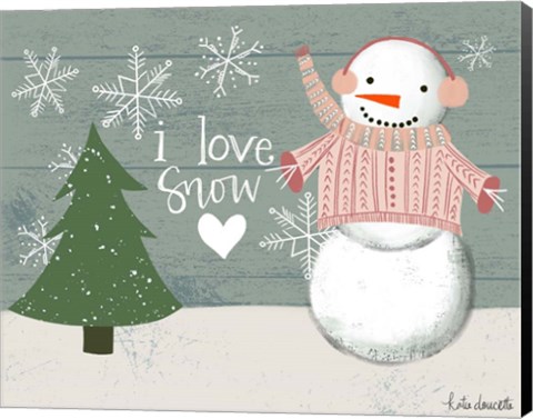 Framed I Love Snow Print