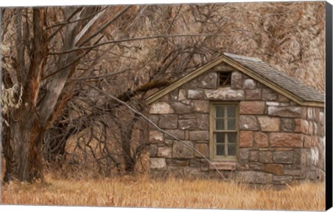 Framed Stone Cabin Print