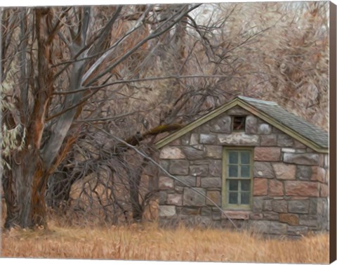 Framed Stone Cabin Print