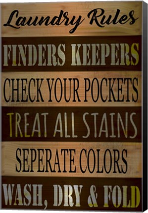 Framed Laundry Rules Print