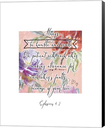 Framed Ephesians 4-2 Box Floral Print