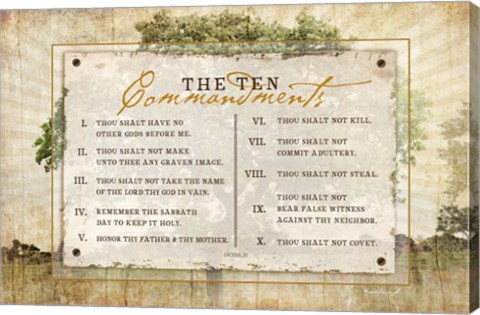 Framed 10 Commandments Print