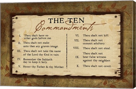 Framed 10 Commandments II Print