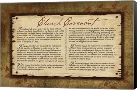 Framed Church Covenant II Print