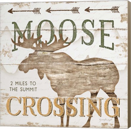 Framed Moose Crossing Print