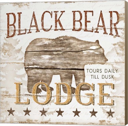 Framed Black Bear Lodge Print