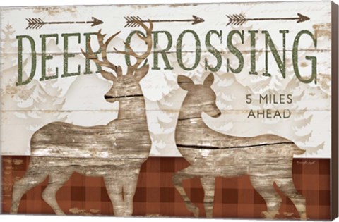 Framed Deer Crossing Print