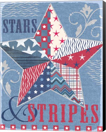 Framed Stars and Stripes Star Dark Print