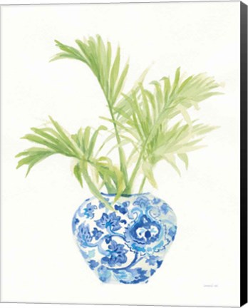 Framed Palm Chinoiserie White II Print