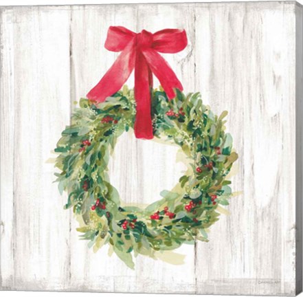 Framed Woodland Holidays Wreath no Bird White Print