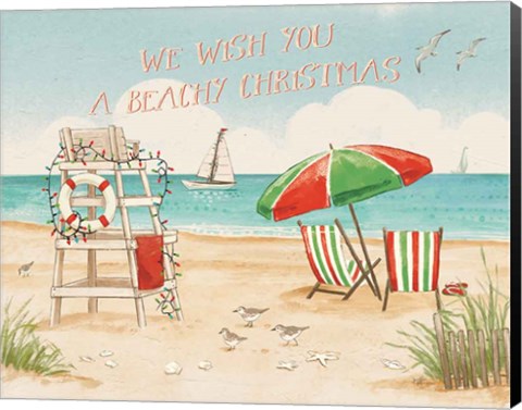 Framed Beach Time I Christmas Print