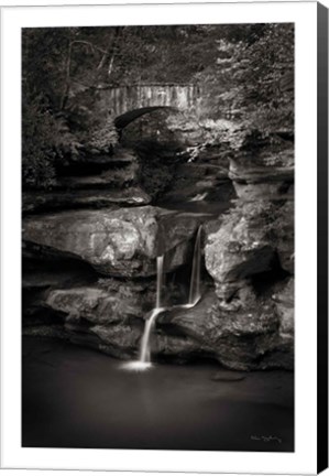 Framed Upper Falls Old Mans Cave BW Print