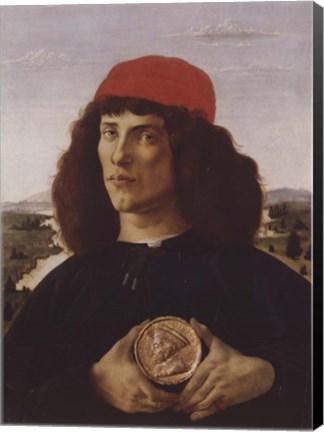 Framed Portrait of a Man with a Medal of Cosimo the Elder Print