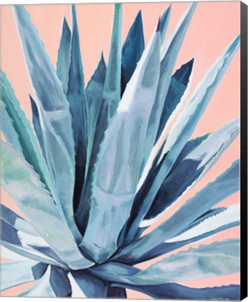 Framed Agave with Coral Print