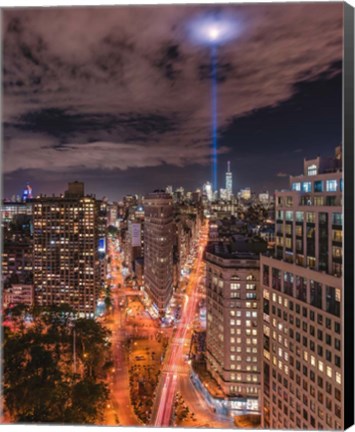 Framed Tribute Lights Flatiron District Print