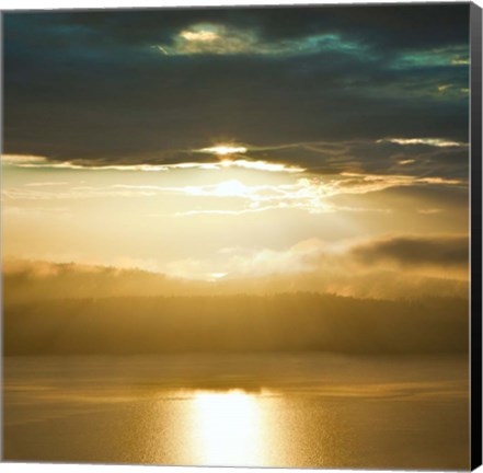 Framed Orcas Sunset 1 Print
