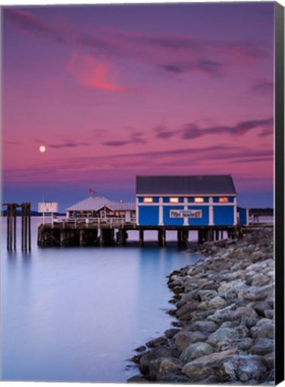 Framed Moon over Sidney Fish Market Print