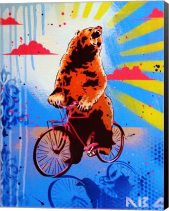 Framed Bear Back Rider Print