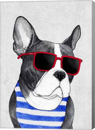 Framed Frenchie Summer Style Print