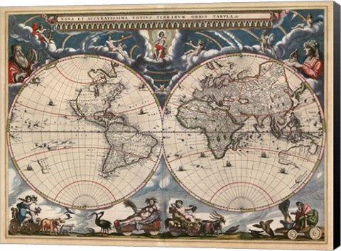 Framed Nova et Accuratissima Totius Terrarum Orbis Tabula Print