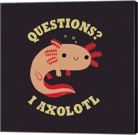 Framed Axolotl Questions Print