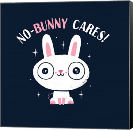 Framed No Bunny Cares Print