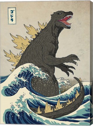 Framed Great Monster off Kanagawa Print