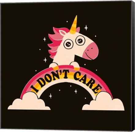 Framed Unicorn Don&#39;t Care Print