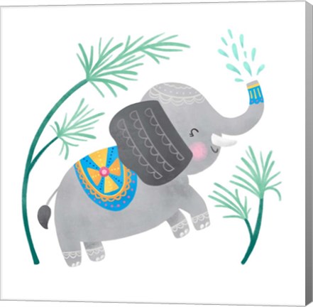 Framed Playful Pals -Elephant Print