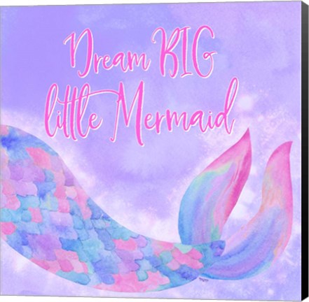 Framed Mermaid Life I Pink/Purple Print