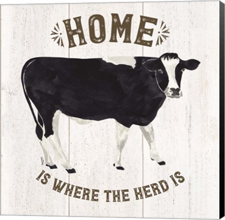 Framed Farm Life Cow Home Herd Print